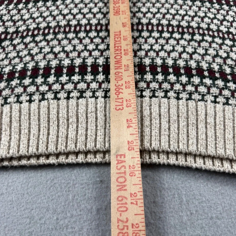 Vintage Liberty Old Glory Sweater Mens M USA Cotton Henley Fair Isle Pullover